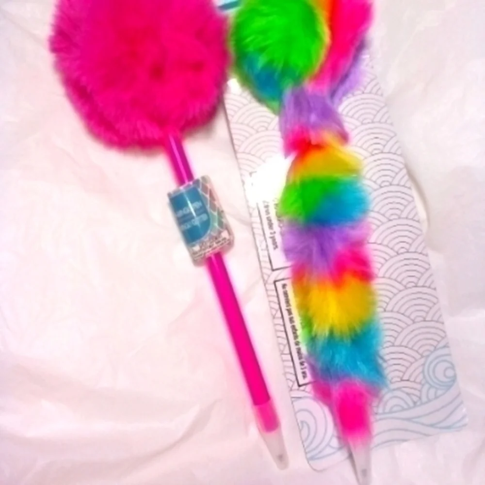 Rainbow Fuzzy Pens Bundle